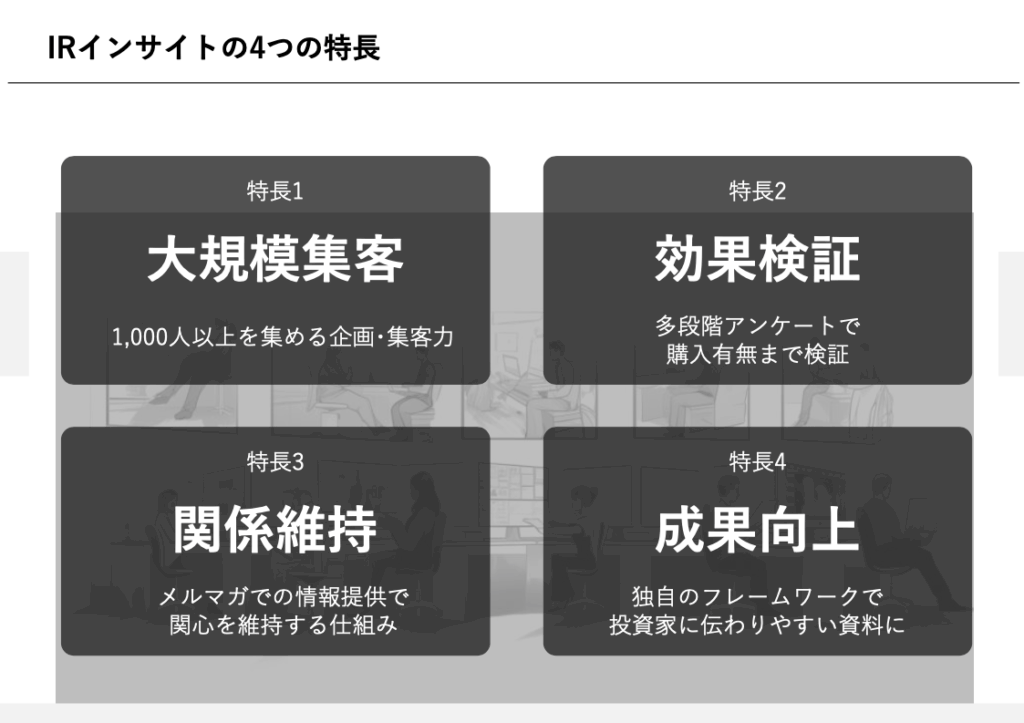IRインサイトの４つの特長