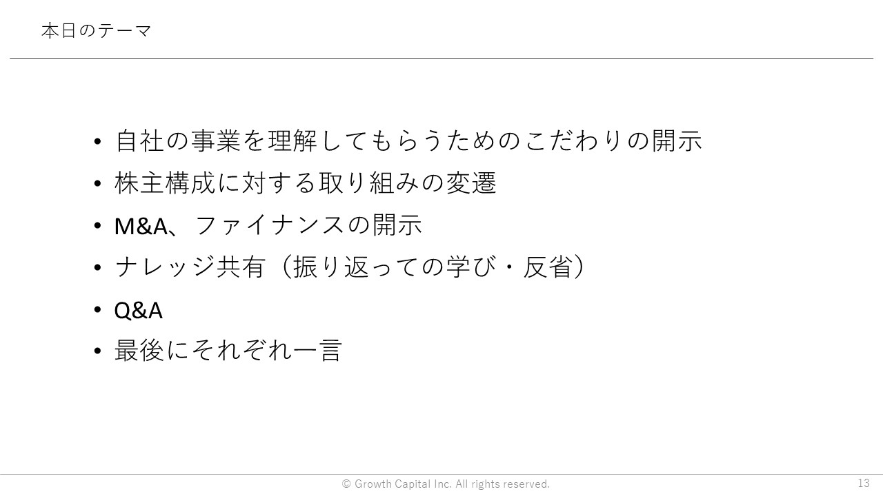 本日のテーマ